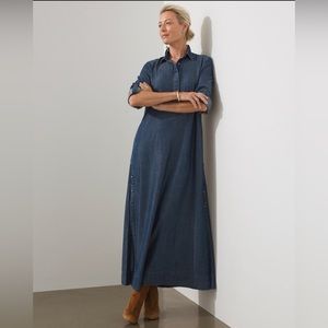 Chico’s Chambray Maxi Dress. Size 2.5 Petite (14 P).